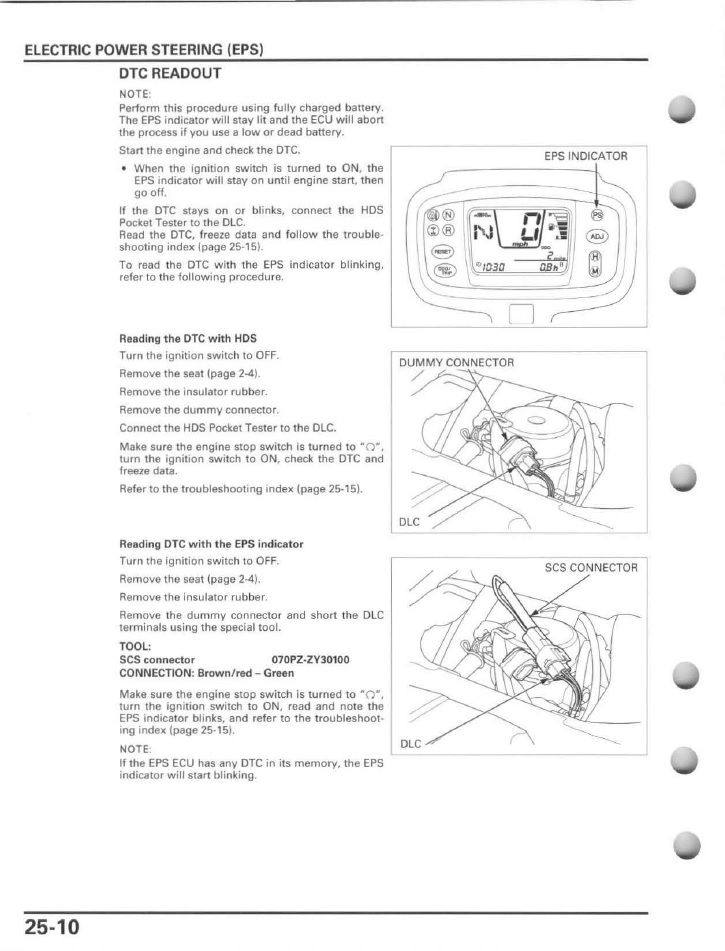 power steering light Honda Foreman Forums